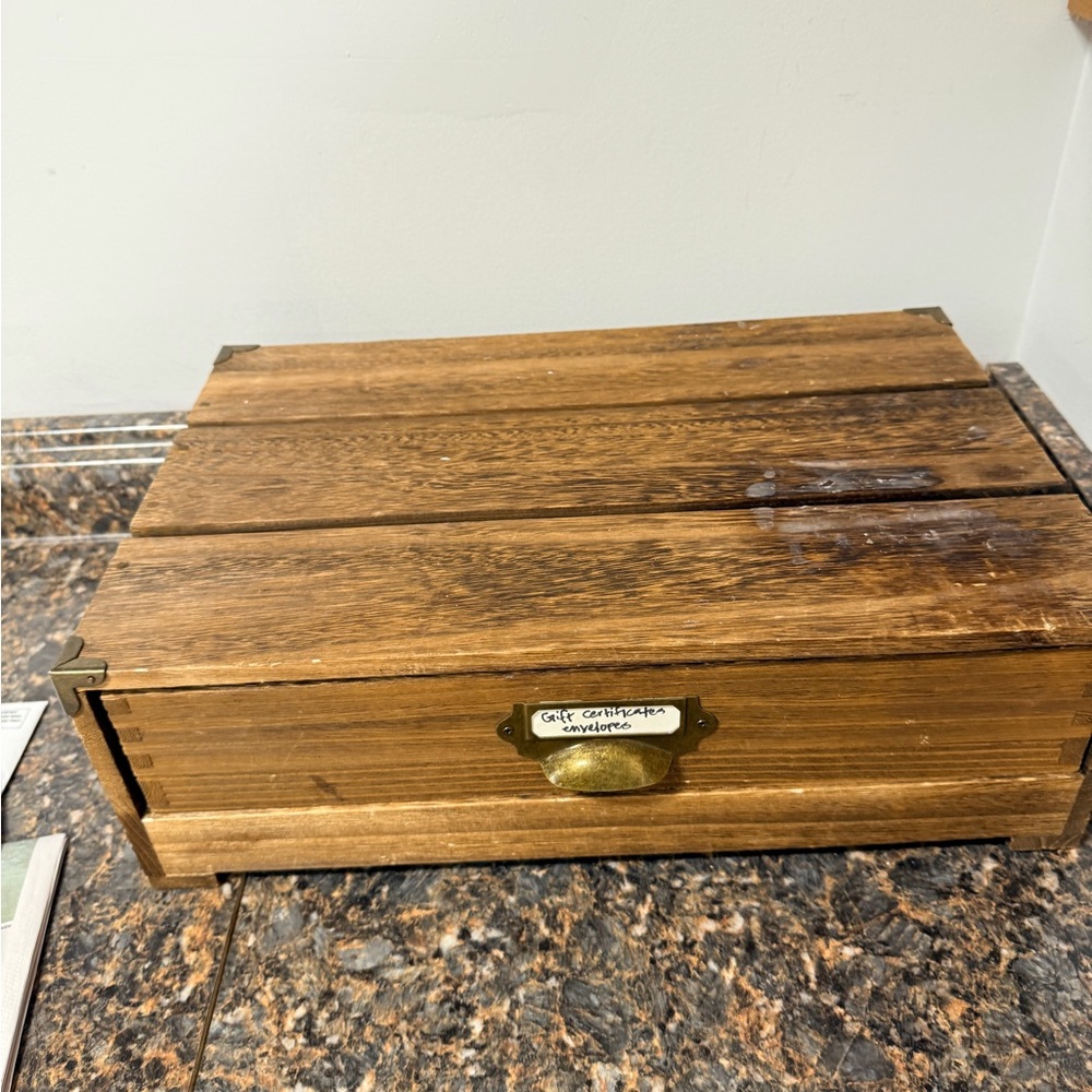 Threshold Wooden Organizer with Brass Handle